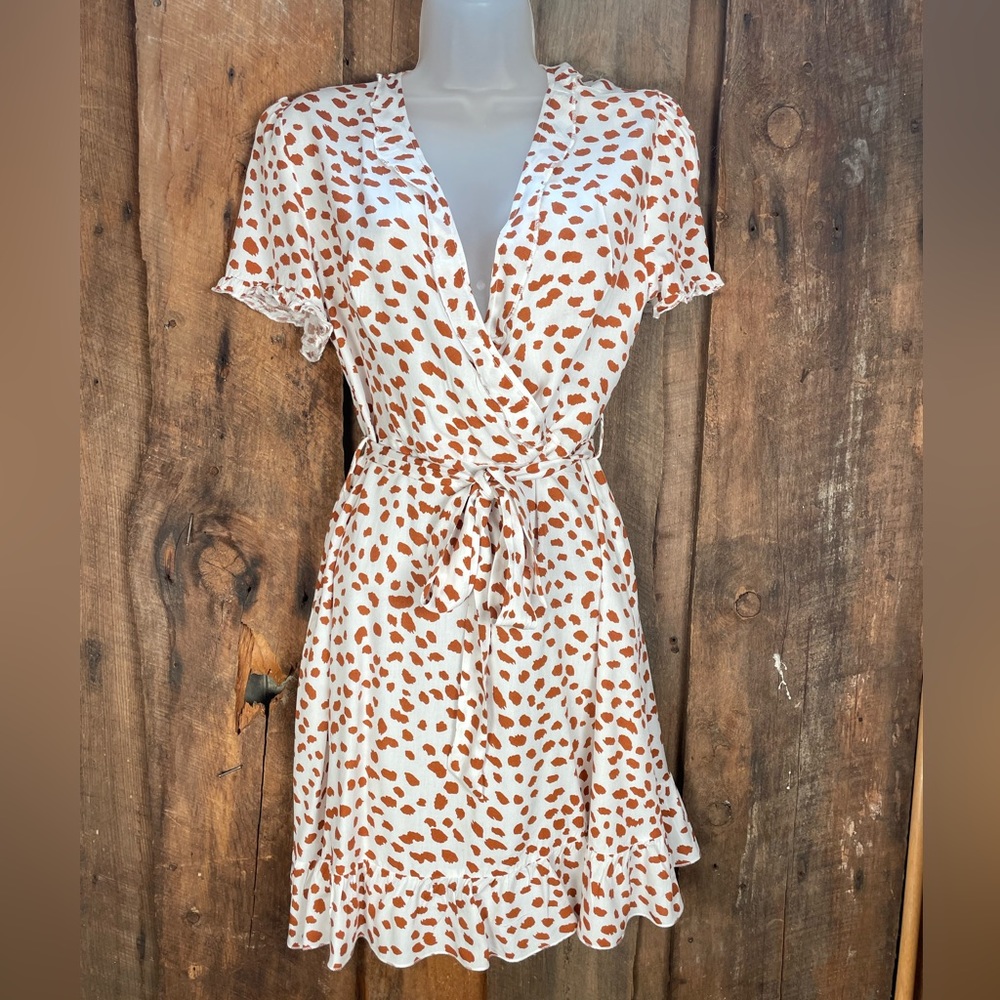 Zolucky Animal Print Wrap Dress - Size Small